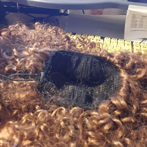 NEW ! 13 Inch Long Hair Spiral Curly Wig Dark Golden